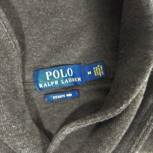 Polo Ralph Lauren Estate Rib Gray Pullover Men's Size Medium - Picture 3 of 5